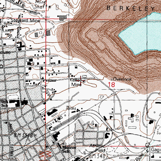 Topographic Map of Belmont Mine, MT