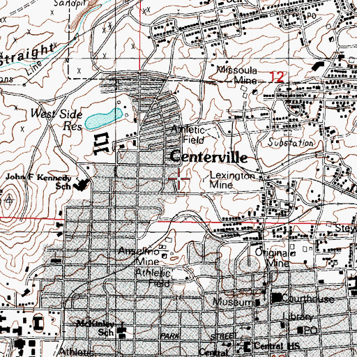 Topographic Map of Lexington Tunnel, MT