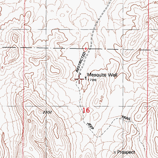Topographic Map of Mesquite Well, AZ