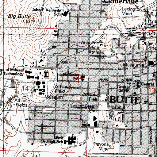 Topographic Map of McKinley School (historical), MT