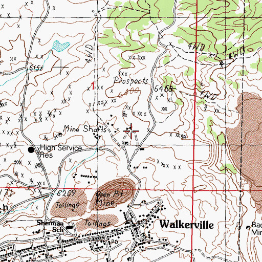 Topographic Map of Moulton Distribution Reservoir, MT