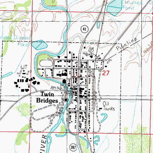 Topographic Map of Notre Dame Catholic Church, MT