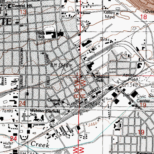 Topographic Map of Saint Joseph's Catholic Church, MT