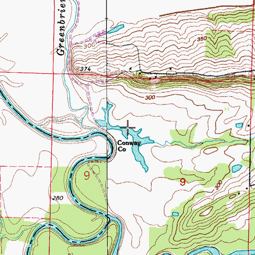Topographic Map of Dears Pond, AR