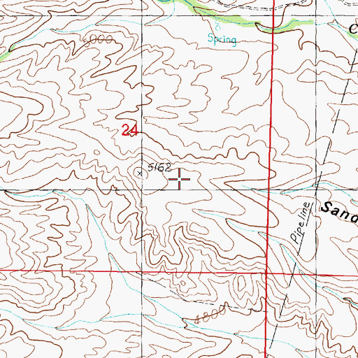 Topographic Map of Sand Hollow, MT
