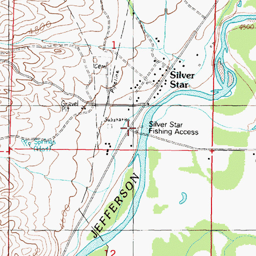 Topographic Map of Silver Star Fishing Access, MT