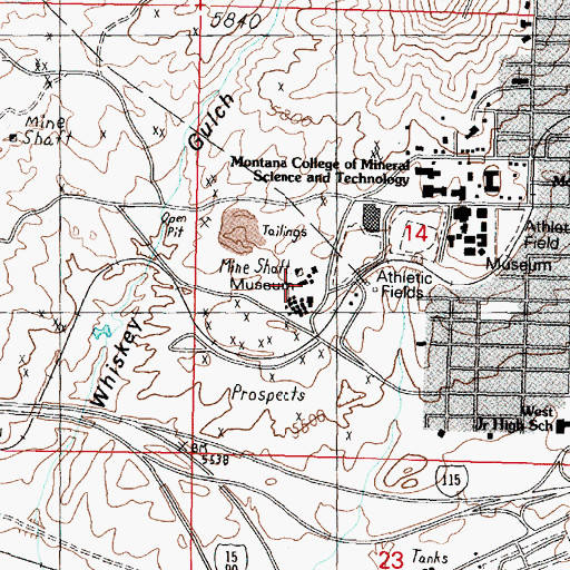 Topographic Map of World Museum of Mining, MT