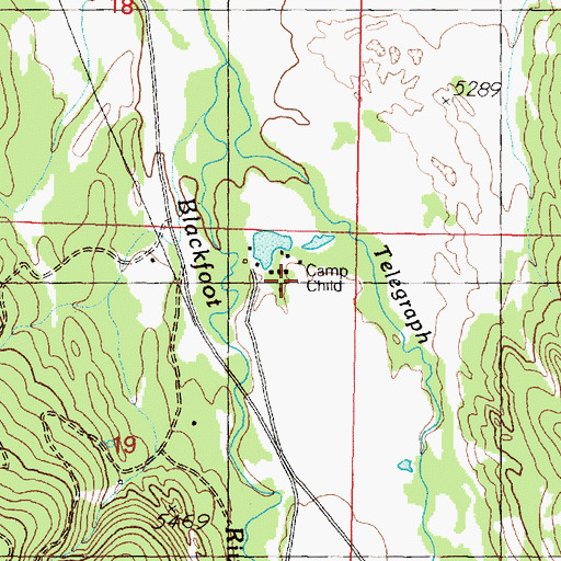 Topographic Map of YMCA Camp Child, MT