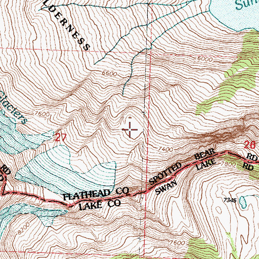 Topographic Map of Swan Range, MT