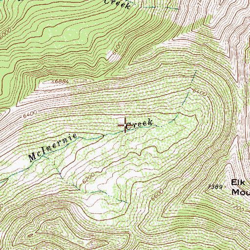 Topographic Map of Flathead Range, MT