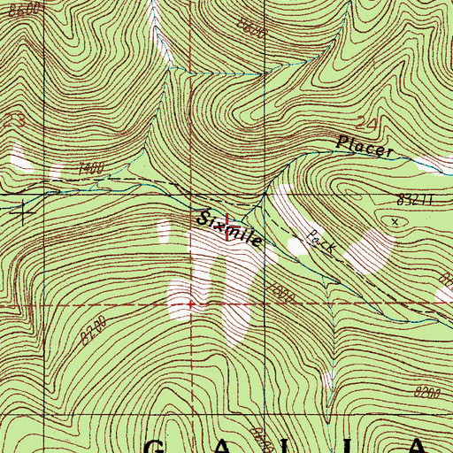 Topographic Map of Placer Basin Creek, MT