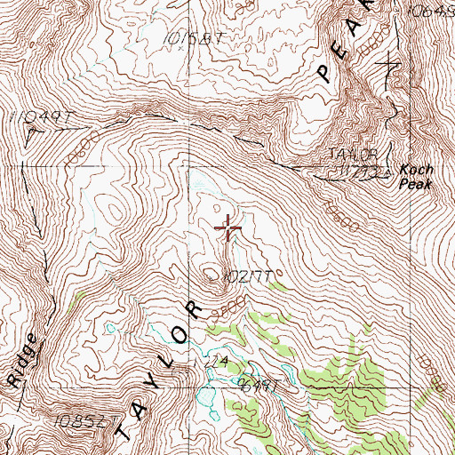 Topographic Map of Nutters Cathedral Peak, MT