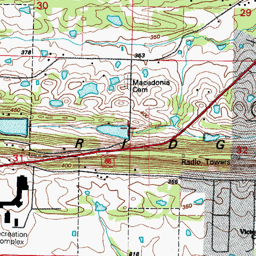 Topographic Map of Days Lake Dam, AR