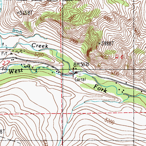 Topographic Map of Limestone Creek, MT