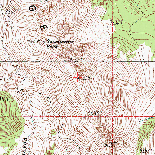 Topographic Map of Naya Nuki Peak, MT
