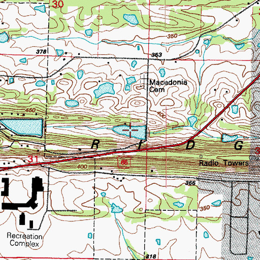 Topographic Map of Days Lake, AR