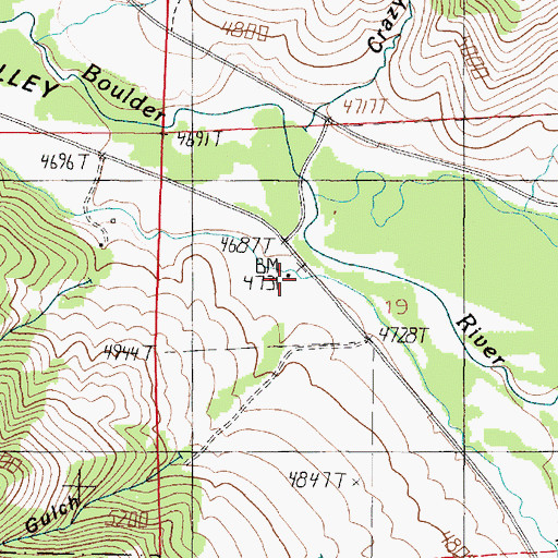 Topographic Map of Rear Gulch, MT
