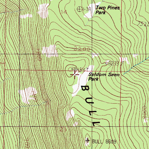 Topographic Map of Seldom Seen Park, MT