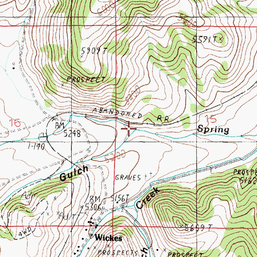 Topographic Map of Spring Gulch, MT