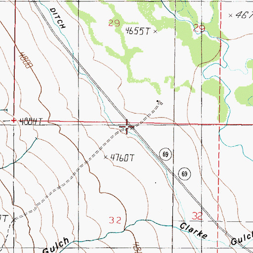Topographic Map of Log Gulch, MT