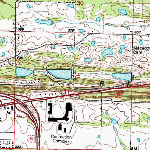 Topographic Map of Robbins Lake Dam, AR