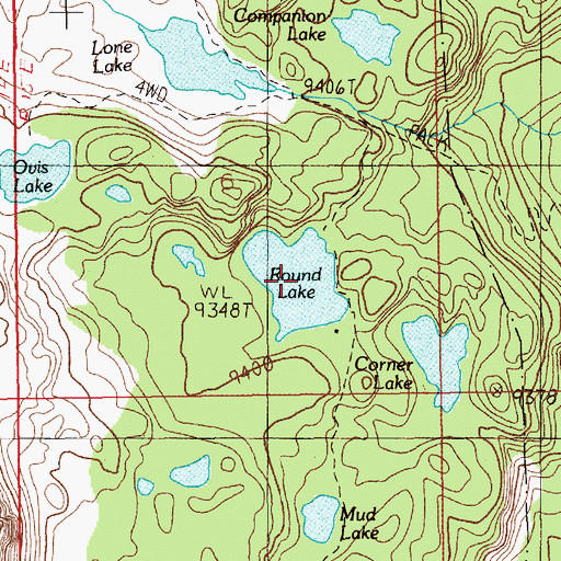 Topographic Map of Round Lake, MT