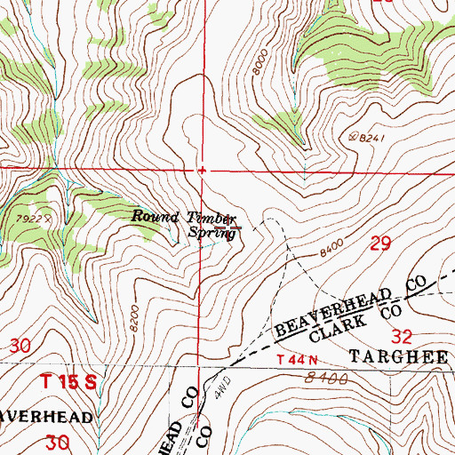 Topographic Map of Round Timber Spring, MT