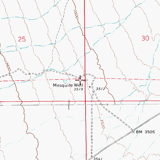 Topographic Map of Mesquite Well, AZ