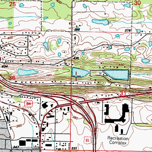 Topographic Map of Gentry Lake Dam, AR