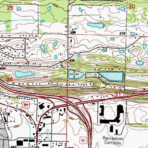 Topographic Map of Gentry Lake, AR