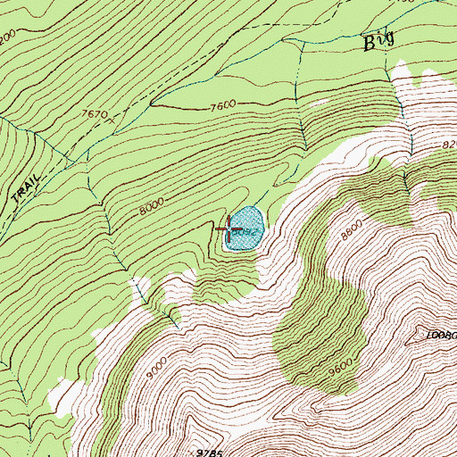 Topographic Map of Hidden Lake, MT