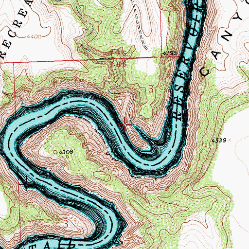 Topographic Map of Templeton Creek, MT