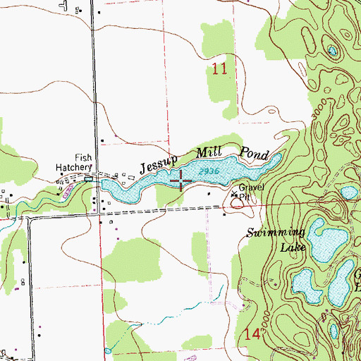 Topographic Map of Creston National Fish Hatchery, MT