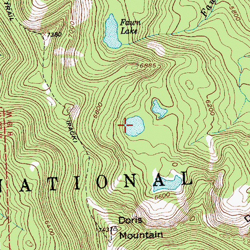 Topographic Map of Doris Lakes, MT