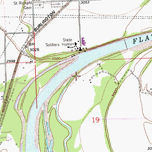 Topographic Map of Montana State Soldiers Home, MT