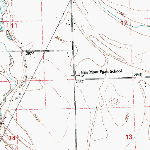 Topographic Map of Fair - Mont - Egan School, MT