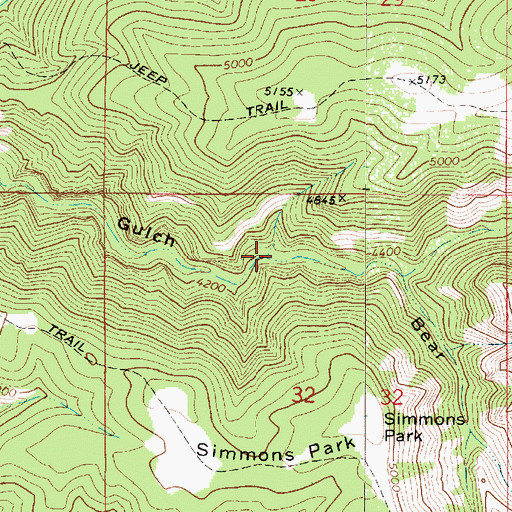 Topographic Map of North Fork Deep Creek, MT