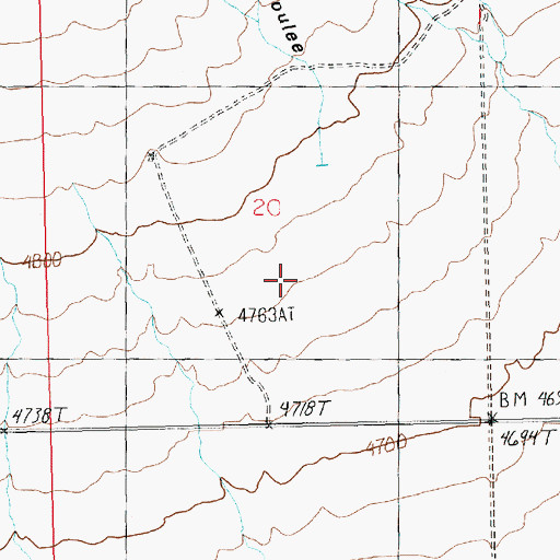 Topographic Map of Ashley Coulee, MT