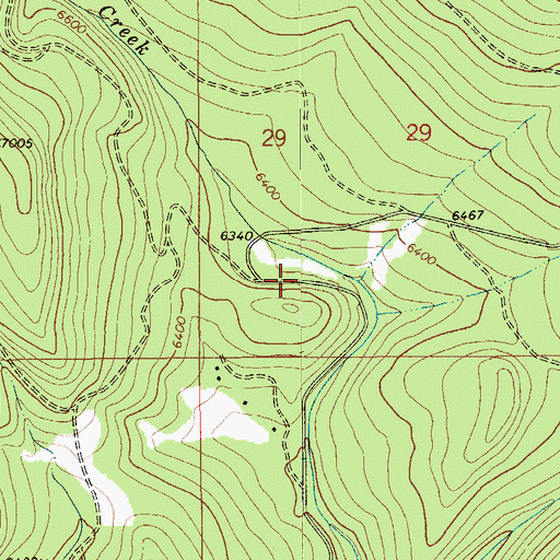 Topographic Map of Hunters Camp, MT