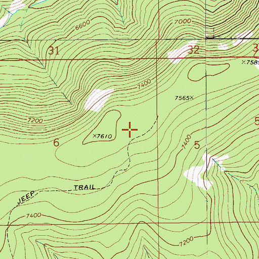 Topographic Map of Burnt Ridge, MT