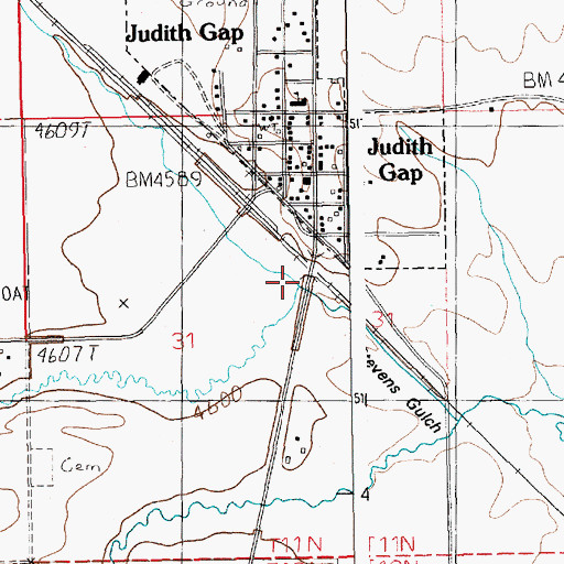 Topographic Map of Stevens Gulch, MT