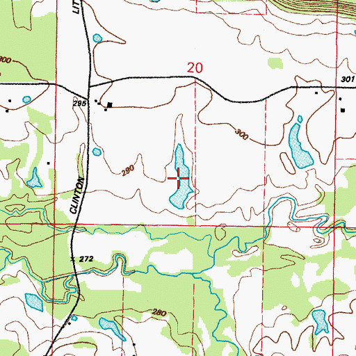 Topographic Map of Parks Lake, AR