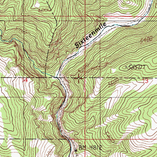 Topographic Map of Sherlock Creek, MT