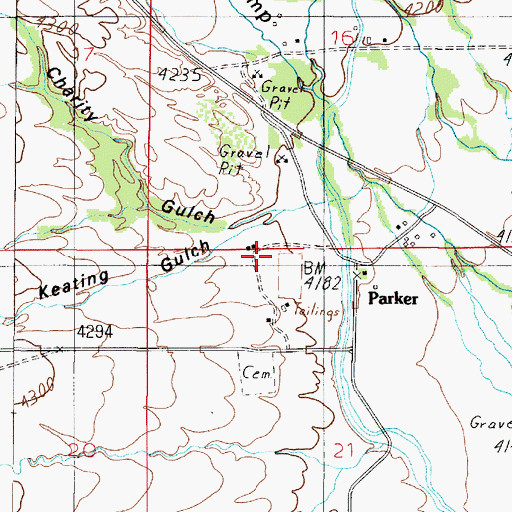 Topographic Map of Charity Gulch, MT