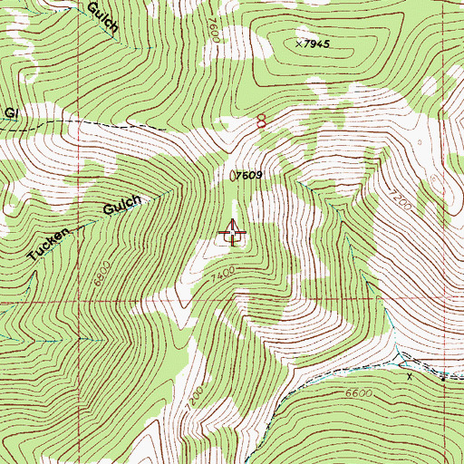 Topographic Map of Tucken Mountain, MT