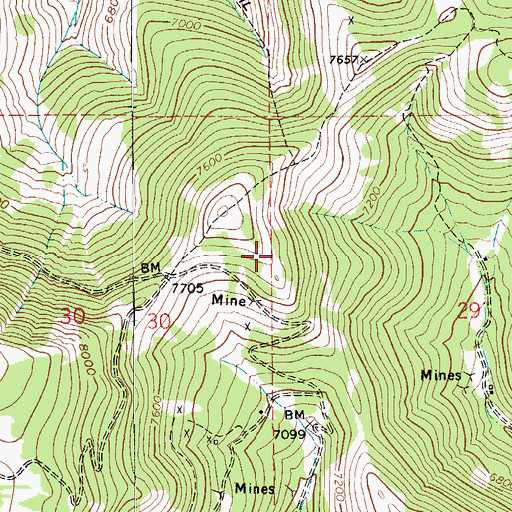 Topographic Map of Elk Saddle, MT