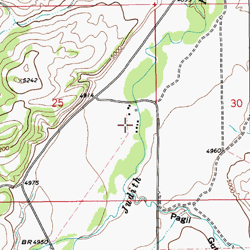 Topographic Map of Korells Dude Ranch, MT