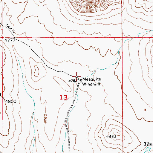 Topographic Map of Mesquite Windmill, AZ