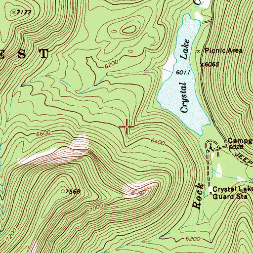 Topographic Map of Crystal Lake National Recreation Trail, MT