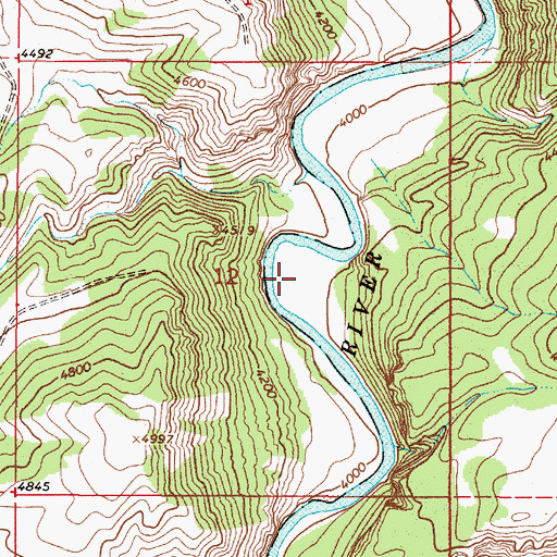 Topographic Map of Cow Coulee Boat Camp, MT